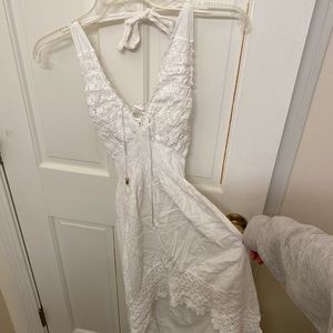 White high low dress.